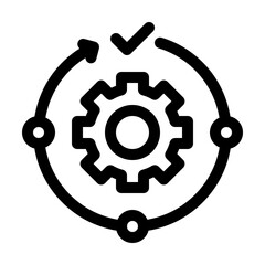 Plan Implementation Line Icon, Strategic Execution