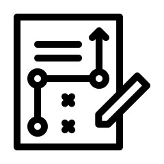Strategic Plan Document Line Icon, Business Planning File