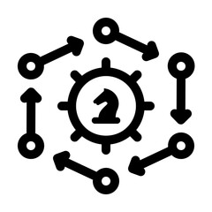 Strategy Alignment Line Icon, Business Focus
