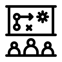 Strategy Meeting Line Icon, Business Collaboration
