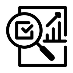 Strategic Review Line Icon, Performance Analysis