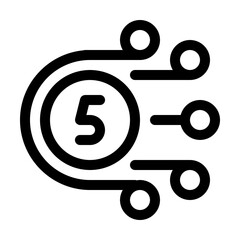 Top Five Line Icon, Business Planning