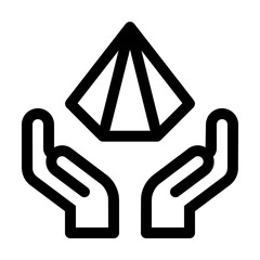 Vision and Mission Line Icon, Corporate Strategy
