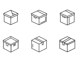 Isometric Box Icons Set Vector Illustration Different Packaging Styles Storage and Delivery Options for Business E Commerce and Design Elements