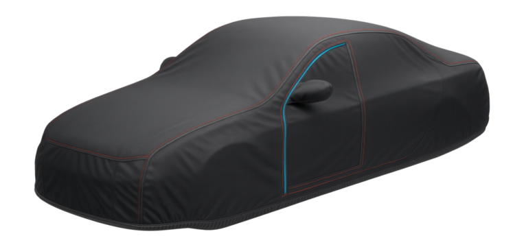 Custom-fit car cover with zippered access for driver door
