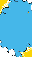 Comic Book Frame: Bold, eye-catching comic book speech bubble, perfect for conveying messages with impact and flair, ready to grab attention and communicate