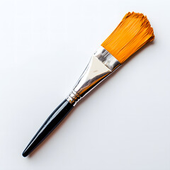 Fototapeta premium Professional Artist Paintbrush: Yellow Bristle Brush for Painting & Art Supplies- AI generated