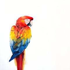 Fototapeta premium Vibrant Scarlet Macaw: A Tropical Jewel- AI generated