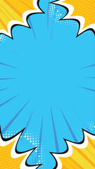 Comic Book Burst: A dynamic and vibrant comic book-style burst, perfect for adding a punch to your creative projects, with a bright blue centerpiece bursting from the action. 