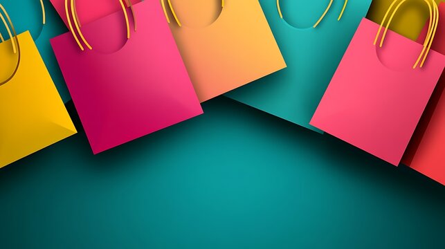 abstract colorful shopping bags on creative background