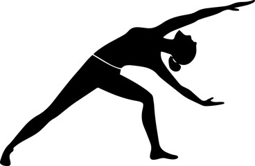 Fototapeta premium Yoga Poses Silhouette – Female Workout Vector Illustration on White Background