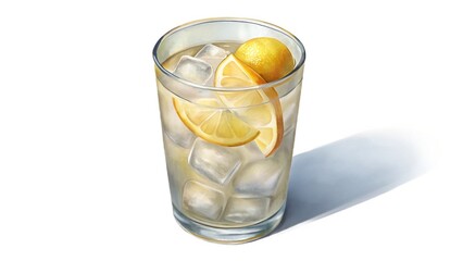 Refreshing Cold Lemonade with Ice and Fresh Citrus Fruit Garnish