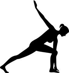 Fototapeta premium Yoga Poses Silhouette – Female Workout Vector Illustration on White Background