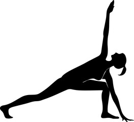 Yoga Poses Silhouette – Female Workout Vector Illustration on White Background