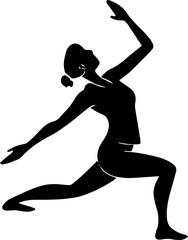 Yoga Poses Silhouette – Female Workout Vector Illustration on White Background