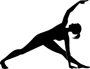 Yoga Poses Silhouette – Female Workout Vector Illustration on White Background