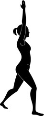Yoga Poses Silhouette – Female Workout Vector Illustration on White Background