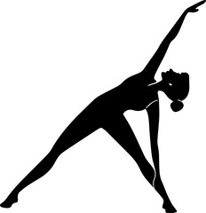 Yoga Poses Silhouette – Female Workout Vector Illustration on White Background