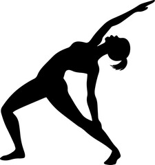Yoga Poses Silhouette – Female Workout Vector Illustration on White Background