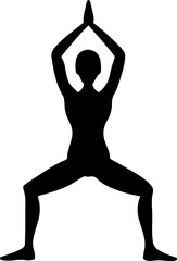 Yoga Poses Silhouette – Female Workout Vector Illustration on White Background