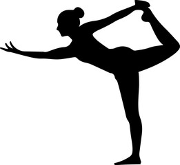 Yoga Poses Silhouette – Female Workout Vector Illustration on White Background