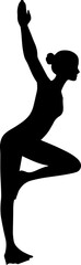 Yoga Poses Silhouette – Female Workout Vector Illustration on White Background