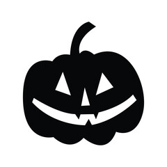 Halloween Pumpkin silhouette vector design isolated on white background.