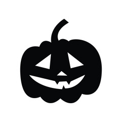 Halloween Pumpkin silhouette vector design isolated on white background.