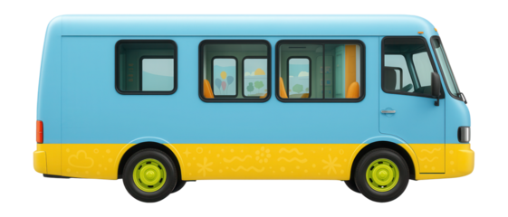 Pediatric mobile clinic bus with colorful interior decor and child-friendly examination rooms