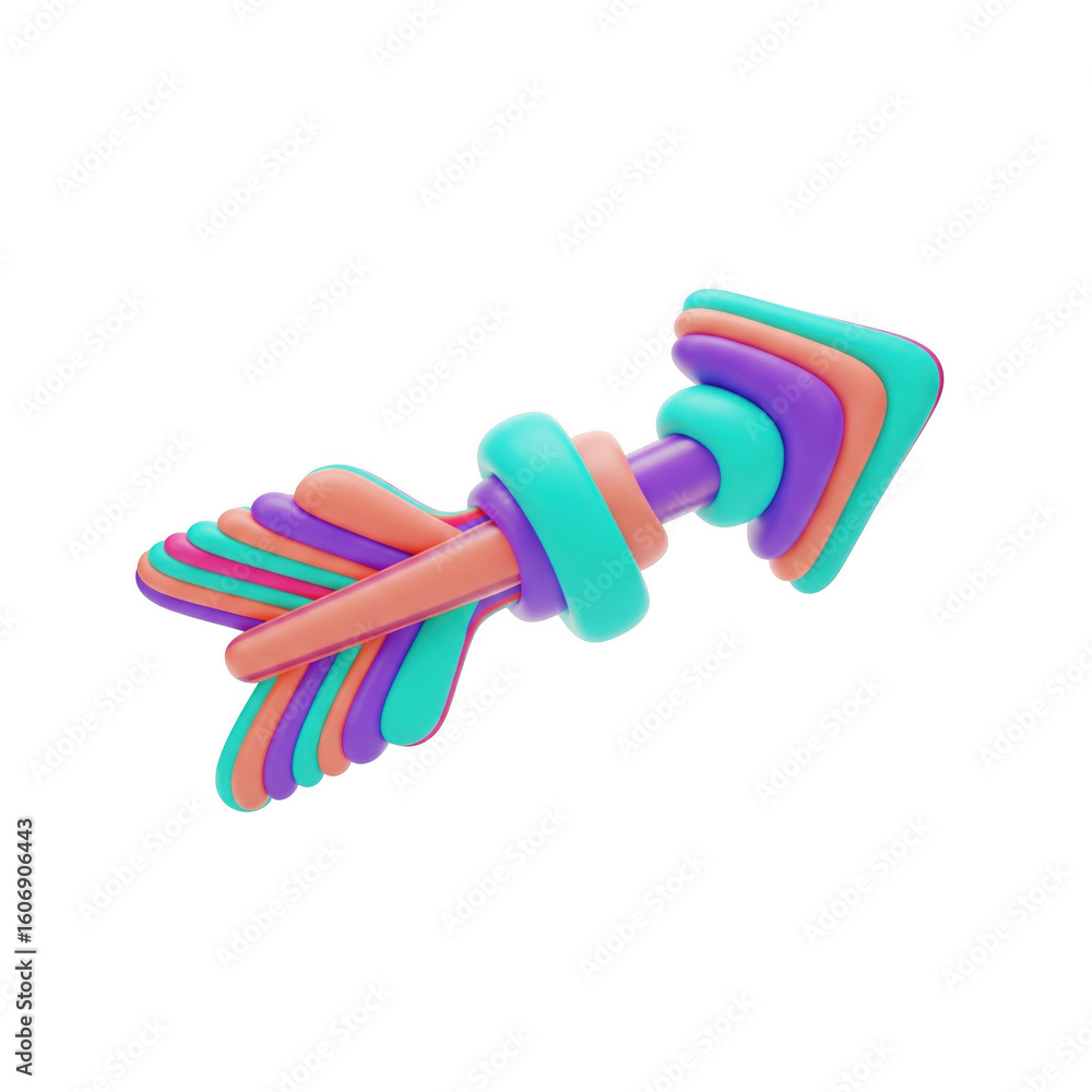 Aufkleber playful arrow graphic element with soft pastel gradient and smooth rendering