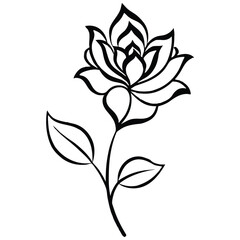 Elegant Line Art Rose