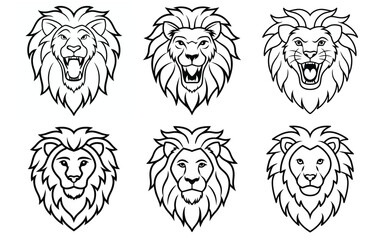 majestic lion head illustrations, lion head icon