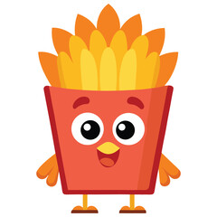 Happy French Fry Cartoon Character