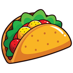 Delicious Cartoon Taco Illustration