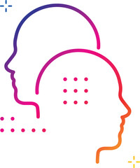Two heads of a person with the opposite mindset. concept of chaos and order in thoughts