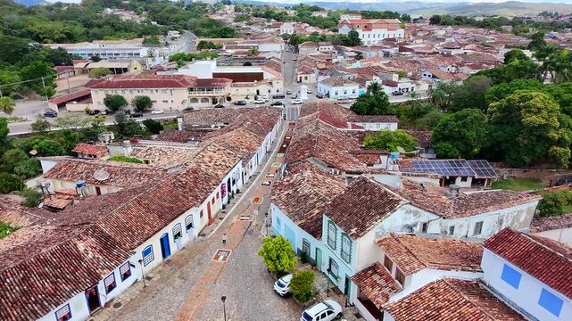 Old buildings in the historic centre in City Of Goias. This is city of great poetess Cora Coralina on January, 2025, City Of Goias, Brazil.