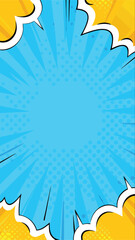 Comic Burst: An eye-catching comic book burst graphic design with vibrant colors and dynamic lines, evoking a sense of energy and impact. 