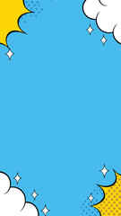 Pop Art Cloud Frame: A dynamic pop art design features a vibrant cloud frame. Use it for creative needs. 