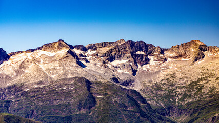 French Pyrénées mountain chain fom aerial view