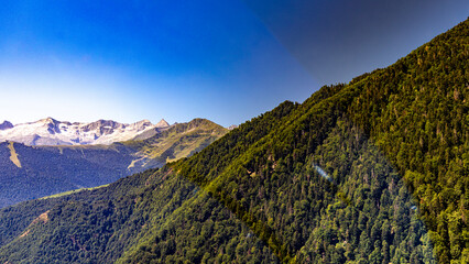 French Pyrénées mountain chain fom aerial view