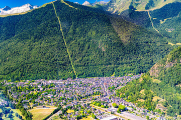French Pyrénées mountain chain fom aerial view