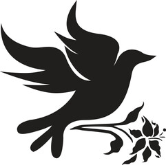 Dove Icon Flat Graphic Design