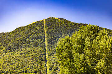French Pyrénées mountain chain fom aerial view