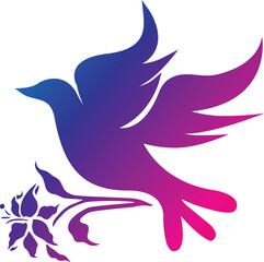 Dove Icon Flat Graphic Design