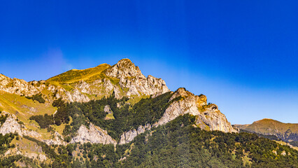 French Pyrénées mountain chain fom aerial view