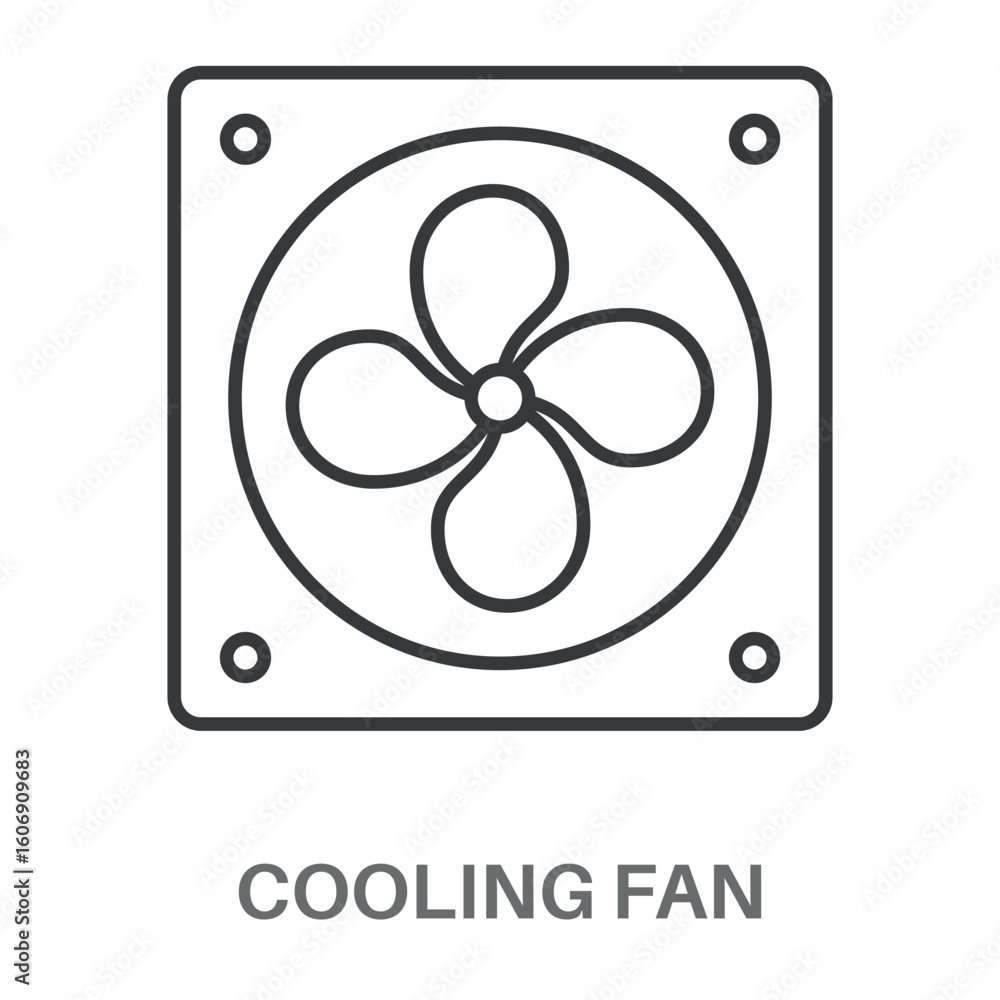 Fototapete Simple  Computer Cooling Fan Design Icon, Simple Style Design Inspiration For Any Logos Interface And Purpose