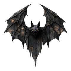 Fototapeta premium A highly detailed and lifelike bat with large outstretched wings against a plain white background capturing the creature s haunting and mystical qualities