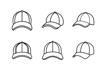 cap design icon line art vector illustration