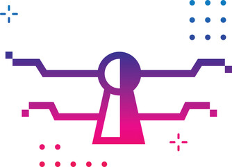 vector illustration of keyhole isolated icon. door, lock, key flat simple symbol