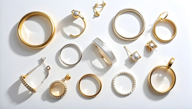 Elegant ring and earring showcase